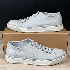Lanvin DBB1 Shoes Mens 11 Gray White Leather Casual Sneakers Made In Portugal